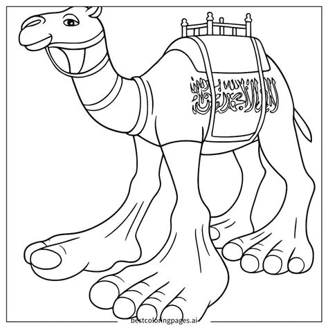 Camel with Human Feet Coloring Page - Free Printable | BestColoringPages AI