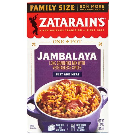 Zatarain's Gluten Free Jambalaya Rice Dinner Mix, Family Size, 12 oz ...