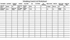 Wedding Invite Spreadsheet by 17 Wedding Guest List Templates Excel Pdf Formats Wedding Invite Spreadsheet