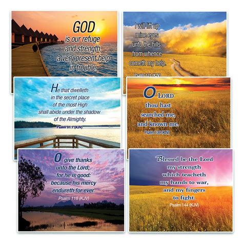 Christian Inspirational Postcards - Psalms KJV Postcards (60-Pack ...