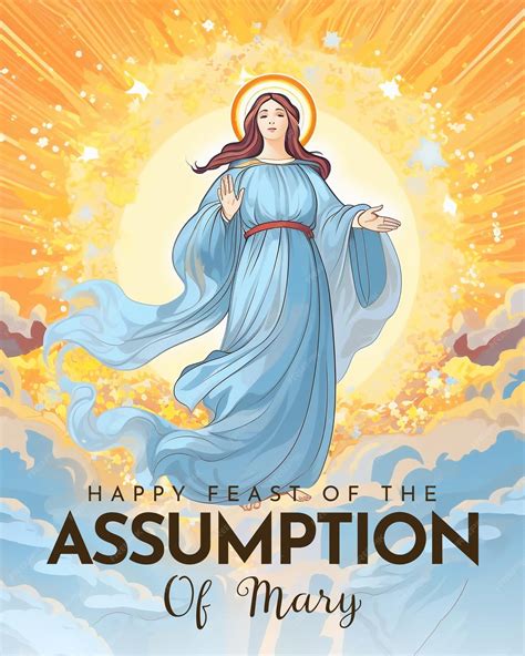 Assumption of Mary Illustration with Feast of the Blessed Virgin and ...