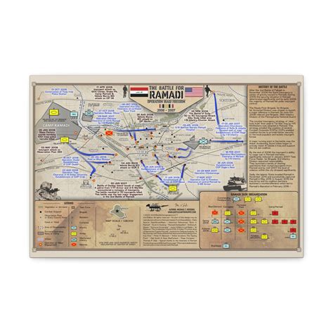 2006-2007 Battle of Ramadi - Canvas Map – Battle Cartography