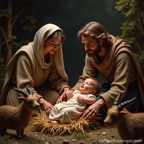 Nativity Scene with Baby Jesus | Stable Diffusion Online