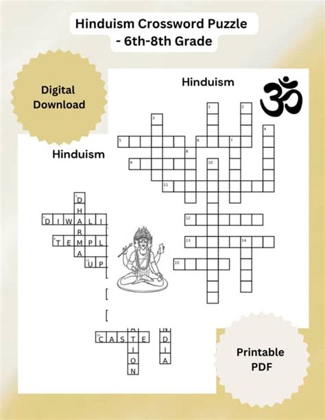 Hinduism Crossword Puzzle - 6th-8th Grade (World Religions) | TPT