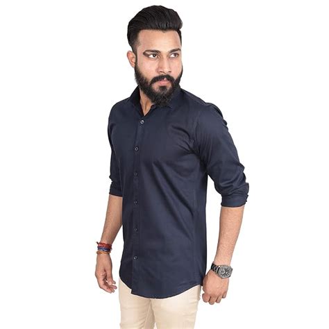 Buy SANGAM Men Casual Shirt | Full Sleeves Formal Slim Fit Plain Office ...