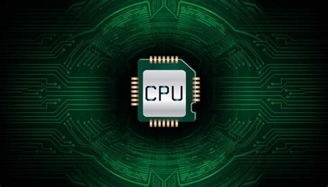 A green and black computer with the word cpu on it. | Premium Vector