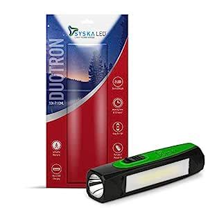 SYSKA T112ML DUOTRON 1W Bright Led Rechargeable Torch (1, Green ...