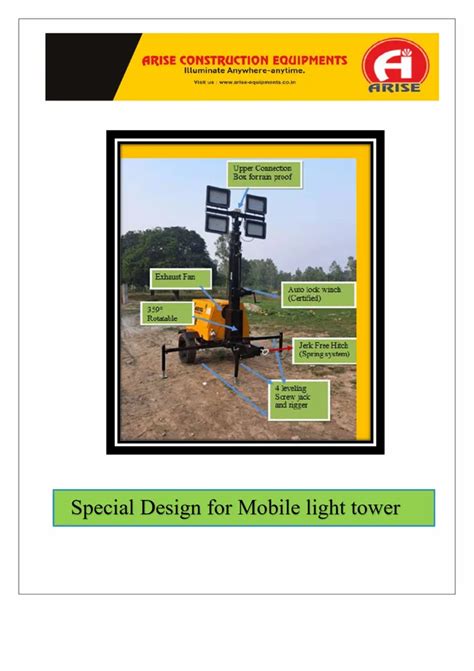 Mobile Lighting Tower - LT 9000, Without Generator Mobile Lighting ...