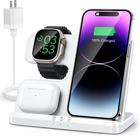 Amazon.com: Wireless Charger iPhone Charging Station: 3 in 1 Charger Stand Multiple Devices for ...