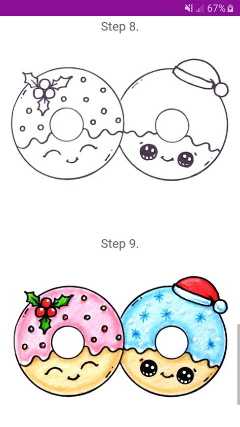 How to draw cute donuts - squishy easy drawing - App on Amazon Appstore