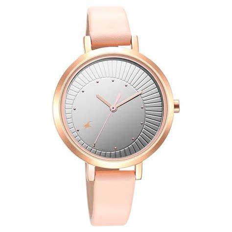 Buy Online Fastrack Style Up Silver Dial Leather Strap Watch for Girls ...