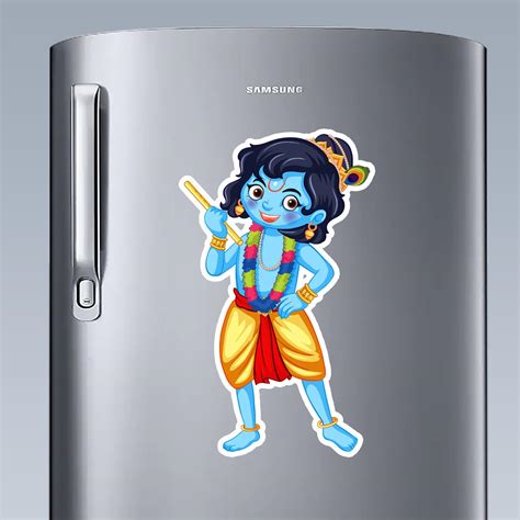 Buy Deep Print Mart Fridge Magnet Lord Krishna Acrylic Fridge Magnet ...