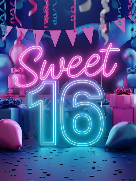 Sweet 16 Birthday Celebration - Free Vector Download in 2025 | Sweet ...