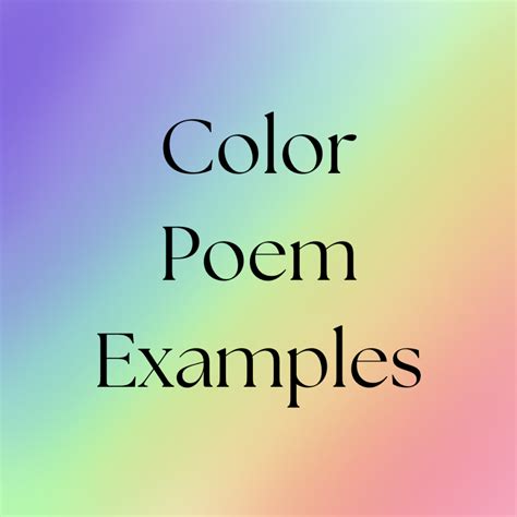 Image result for Color My World Poem Examples