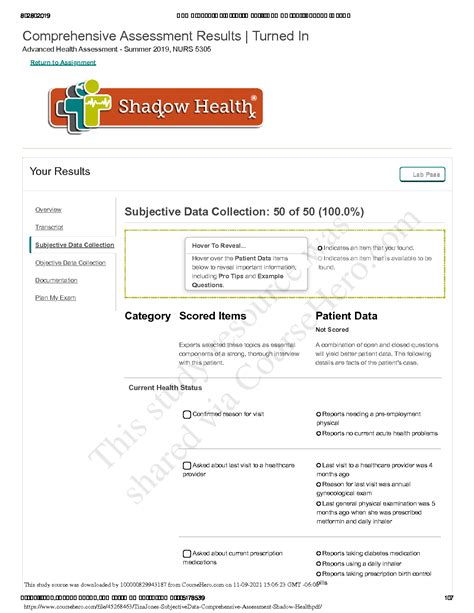 SOLUTION: Tinajones subjectivedata comprehensive assessment shadow ...
