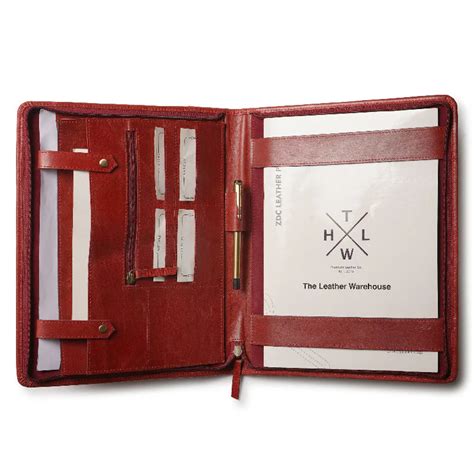 Burgundy Red Executive Leather Folder | Free Personalization