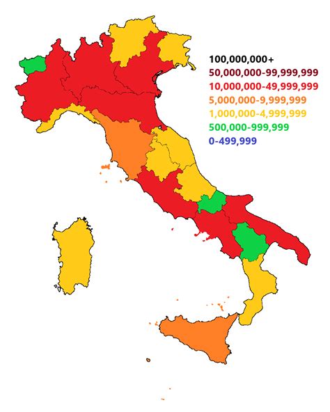 Population in Italy by Regions | JAJA Fake Country and Population Wiki | Fandom - country population wiki