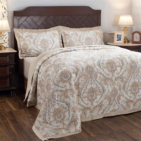 Buy MASPAR Nostalgic Attire Vintage Peach Printed Cotton Double Bed ...