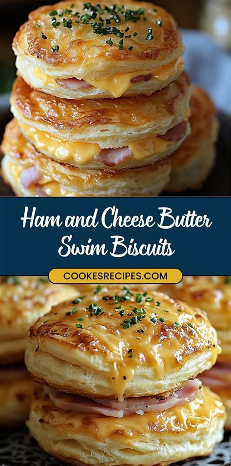 Savory Ham and Cheese Butter Biscuits Fluffy Homemade Treat | Breakfast ...
