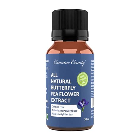 Carmine County All Natural Butterfly Pea Flower Extract, 30 ml : Amazon ...