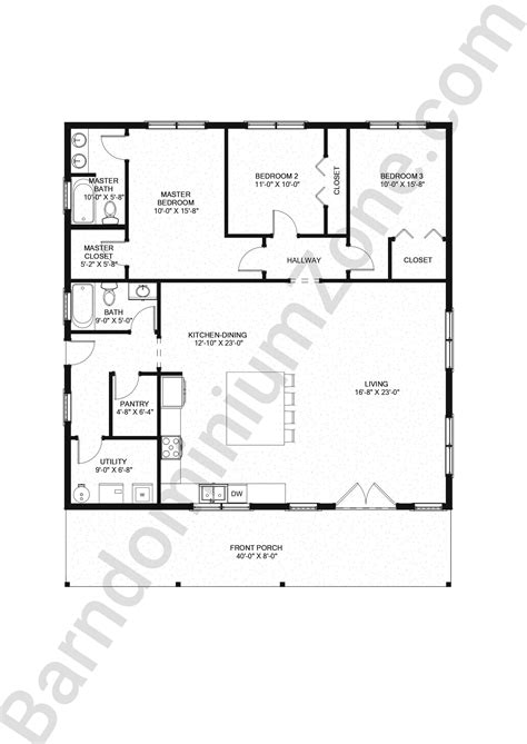 Beautiful 40x40 Barndominium Floor Plans To See