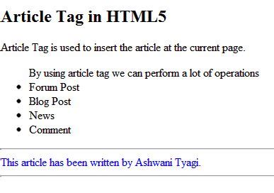 Image result for Article HTML Tag