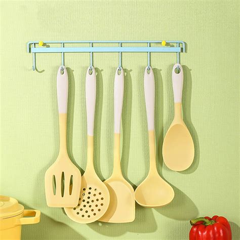 VBXOAE 5 Piece Non Stick Silicon Kitchen Utensil Set Ergonomic,Heat ...