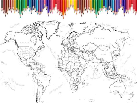 printable world map coloring page