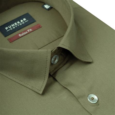 Moss Green Color Cotton Satin Shirt For Men – Punekar Cotton