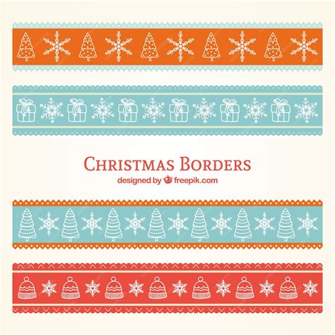 Free Vector | Colourful christmas borders pack