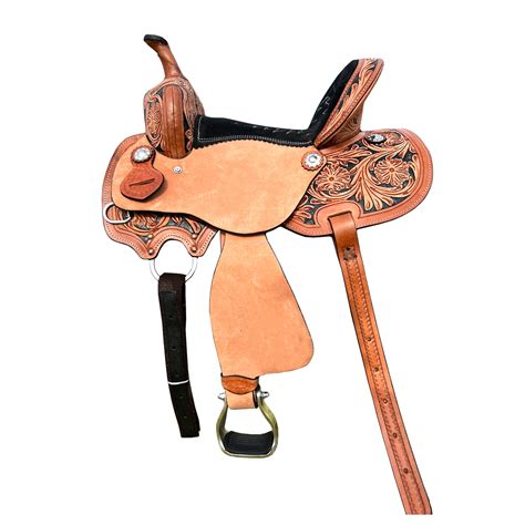 Western Barrel Racing Horse Saddle Pleasure Trail Floral Tooled Leather ...
