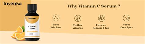 Invensa Vitamin C Face Serum For Glowing Skin, 2% Niacinamide, Facial ...