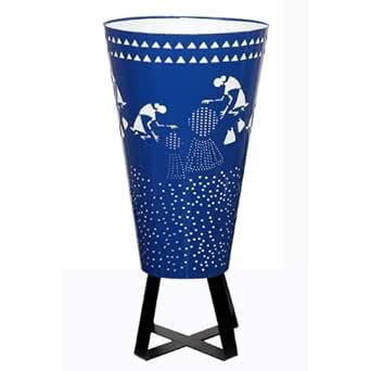 Buy TEC Dancing Warli Perfo Blue Table Lamp Online at Low Prices in ...