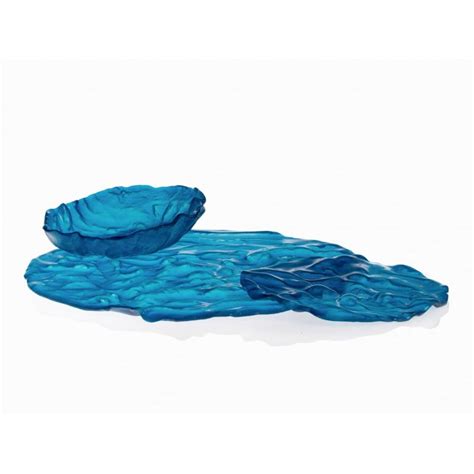 100% Chef Glass Presentation Plate, 24 cm, Blue, 2 Pieces Price