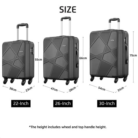 Safari Pentagon 3 Pc Set 55, 65 & 75 Cms- Small, Medium & Large Dark ...