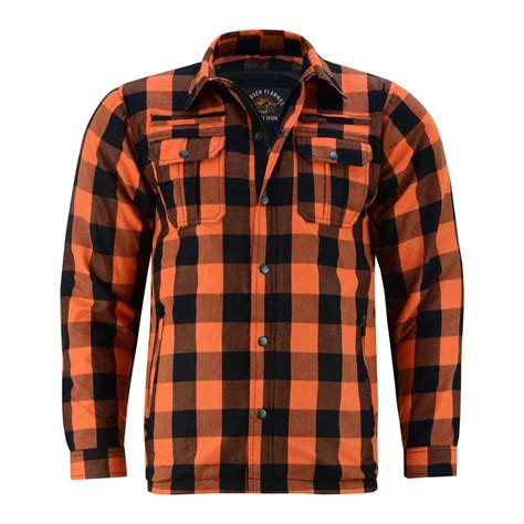 Orange And Black Flannel Shirt With Armored Lumberjack Shirt – Hugger ...