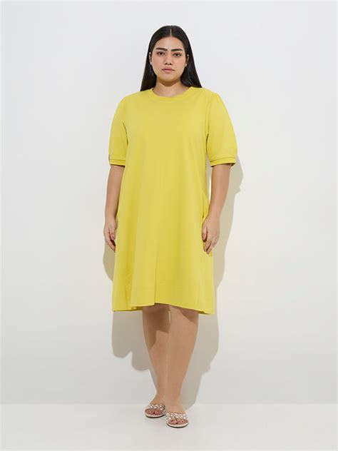 Buy Gia Lime Cotton A-Line Dress from Westside