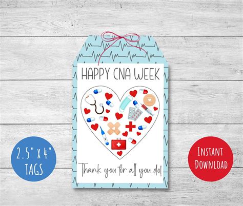 CNA Week Appreciation Gift Tag, Happy CNA Week, Certified Nursing ...