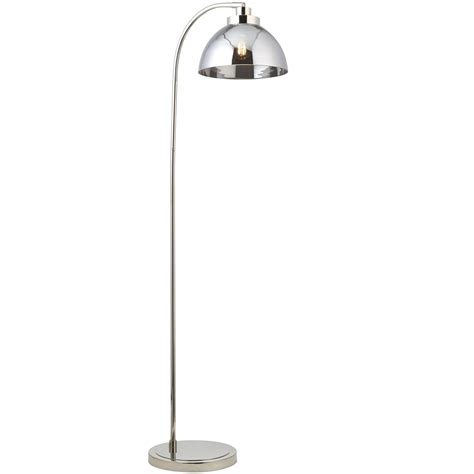 Casper -Modern Nickel and Smokey Glass Floor Lamp - Lightbox