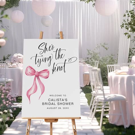 She's Tying the Knot Welcome Bridal Shower Sign | Zazzle | Bridal ...