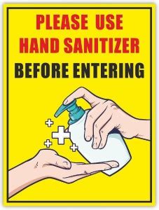 CVANU Please Use Hand Sanitizer Before Entering Emergency Sign Price in ...