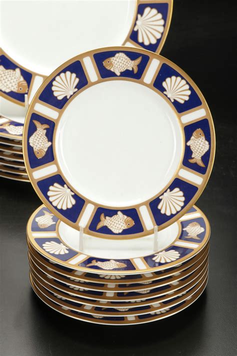 Cathy Hardwick for Mikasa "Fish and Shell Cobalt Blue" Dinnerware, 1977 ...