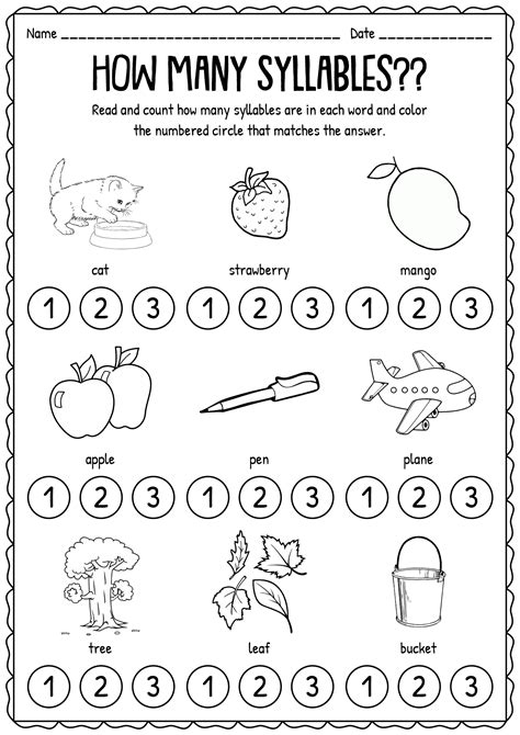 Reading Syllables Worksheet 的图像结果