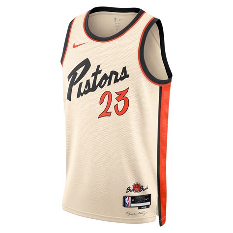 Detroit Pistons Nike City Edition Swingman Jersey 2024 - Creme - Jaden ...