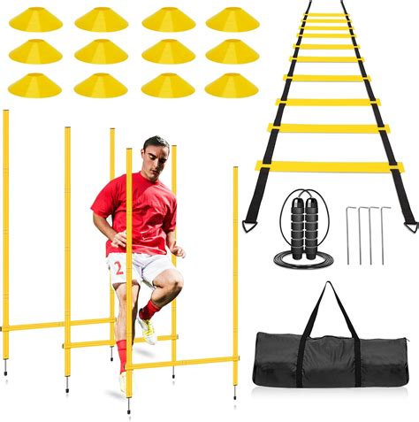 Speed Agility Training Equipment Set, Includes 6 Agility Poles Poles, 6 ...