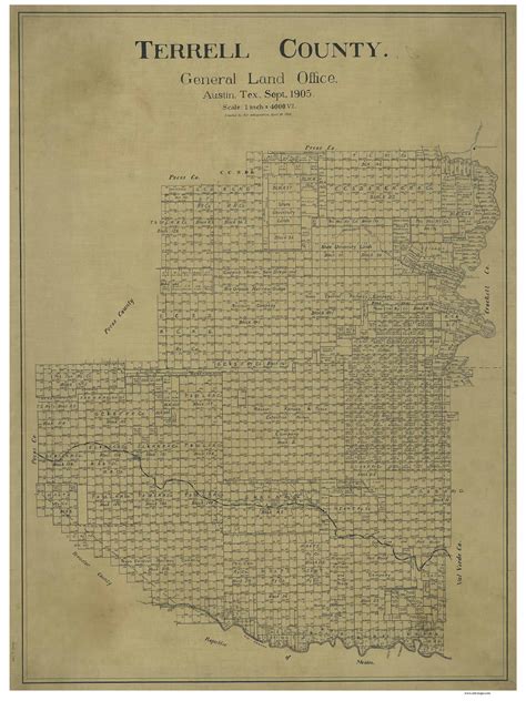 Terrell County Texas 1905 Copy A - Old Map Reprint - OLD MAPS