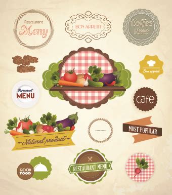 Fresh food labels design vector 03 free download