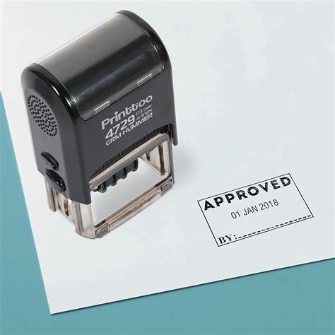 Printtoo Self Inking Office Document Dater Stamp with Approved by Text ...