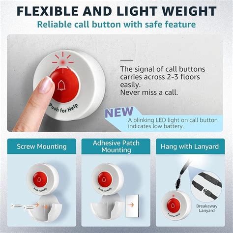 SYNLETT Caregiver Pager for Elderly Adults Nurse 6 Call India | Ubuy