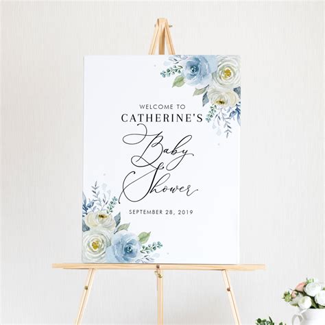 Printable Baby Shower Welcome Sign Template 18x24 Watercolor | Etsy